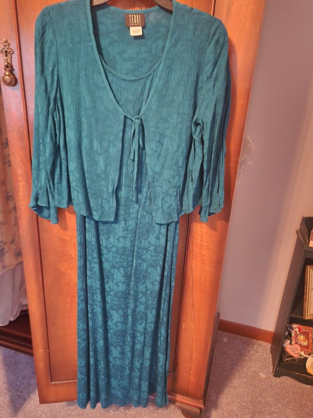 Teal Dress and Sweater